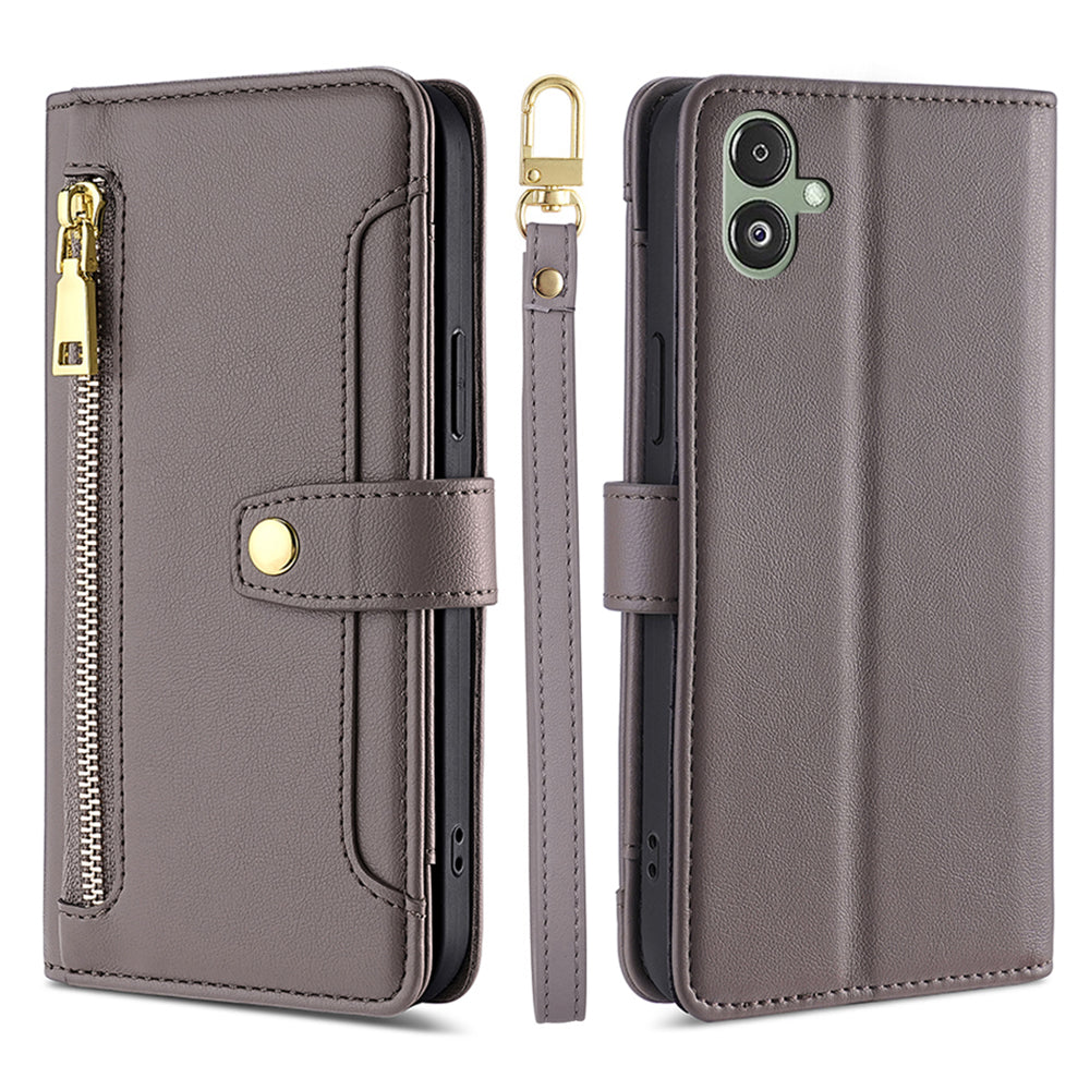For Samsung Galaxy F14 5G Zipper Pocket Phone Case Anti-Drop PU Leather Wallet Phone Shell with 2 Straps For Samsung Galaxy F14 5G Zipper Pocket Phone Case Anti-Drop PU Leather Wallet Phone Shell with 2 Straps